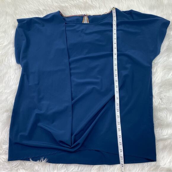Soft Surroundings Women's Go Lively Travel Tee Drape Tunic Blue Size M 2DW78 - Picture 2 of 8